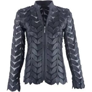 Frank Lyman Design Genuine Leather Leaves mesh Vera Pelle moto formal coastal M